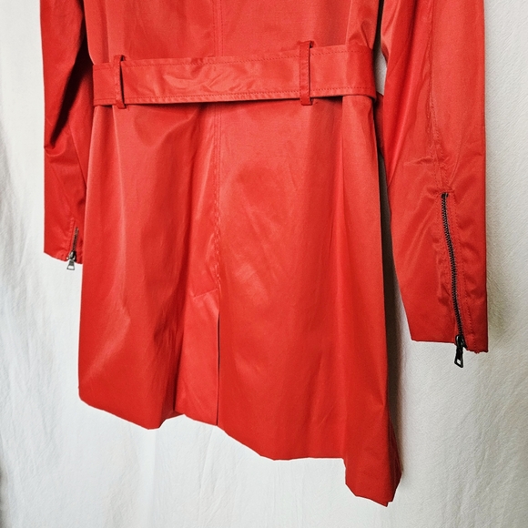 MOSSIMO Womens Red Y2K Retro Classic Preppy Belted Trench Coat Jacket Sz XL NEW! - Picture 12 of 14
